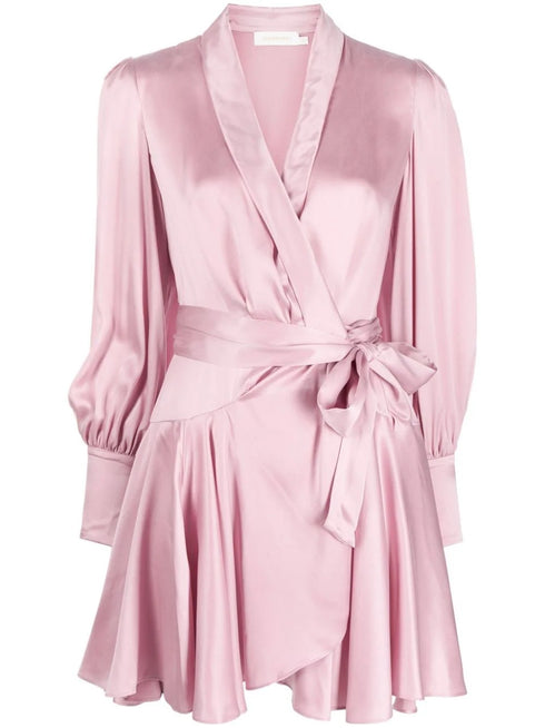 Silk Wrap Mini Dress